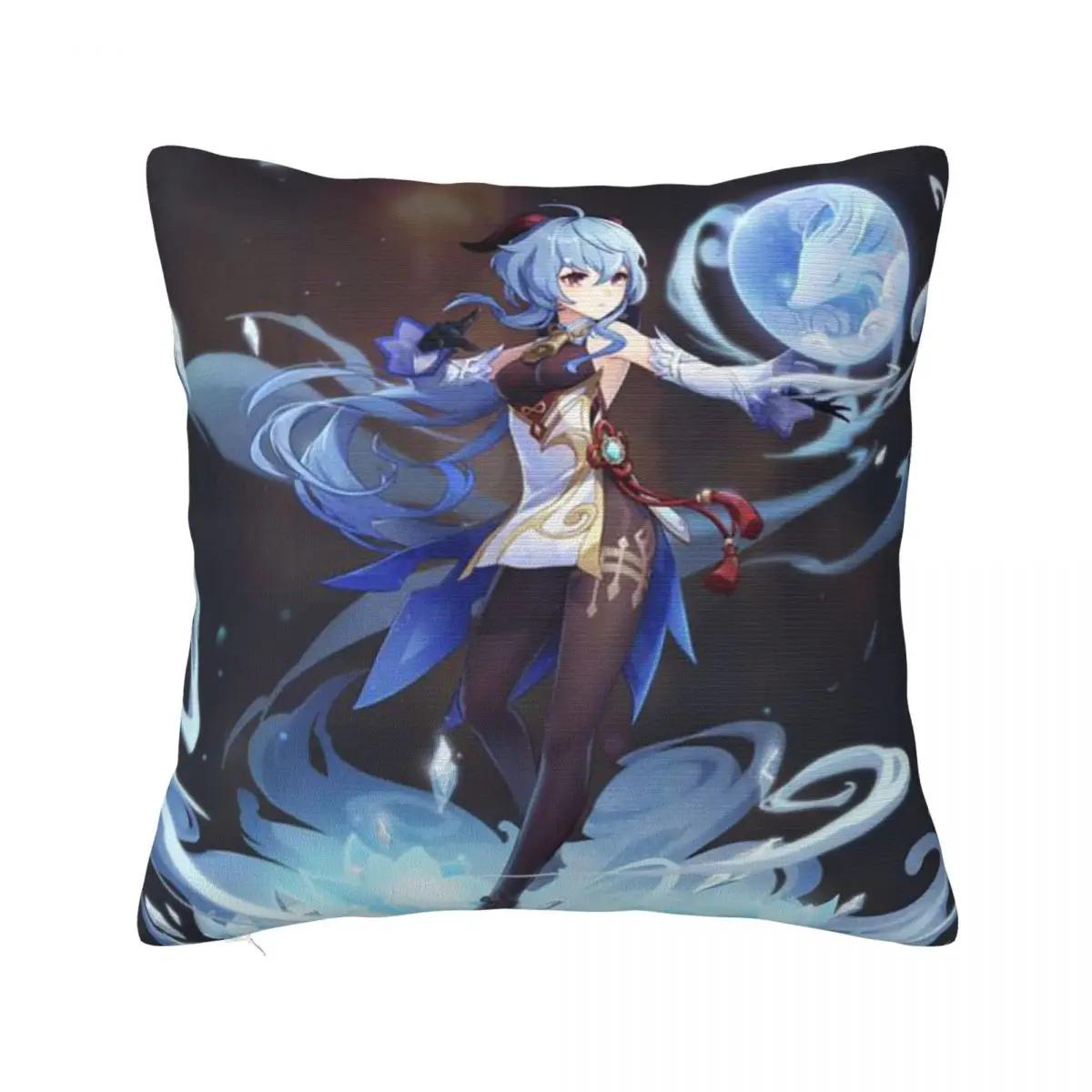 

Sexy Ganyu Genshin Impact Pillowcase Polyester Cushion Cover Decoration Anime Throw Pillow Case Cover Home Zipper 45*45cm 40cmx40cm
