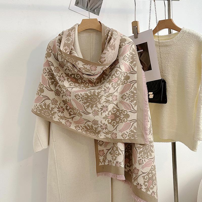 Women's Korean Style Cashew-Patterned Winter Scarf Shawl