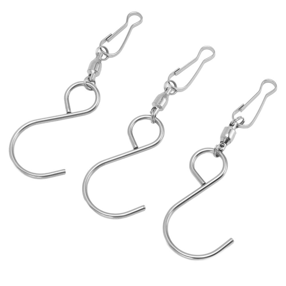 20pcs S Shape Hook S Hook Clips Stainless Steel Dual Clip Wind Chimes S Hook 360 Degree Rotation Silver
