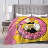 Super Warm Blanket Decorative The Simpsons Cartoon Throw Blanket Flannel Bedspread For Couch Chair Fluffy Sofa Bed Cover