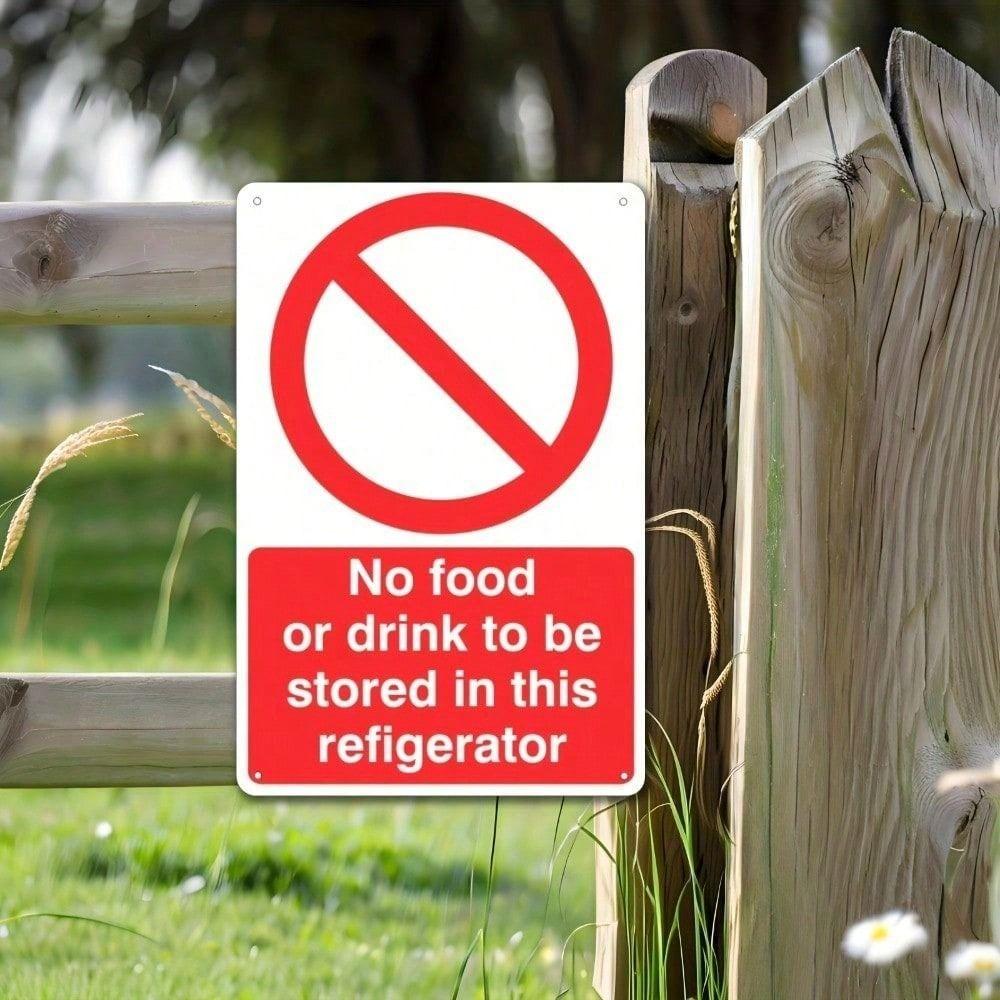 Vintage Metal Sign No Food Fridge Kitchen Wall Decor
