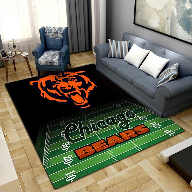 Chicago Bears Teppich für Wohnzimmer Schlafzimmer Zuhause Sofadekoration, Kinderspiel Rutschfeste Bodenmatte