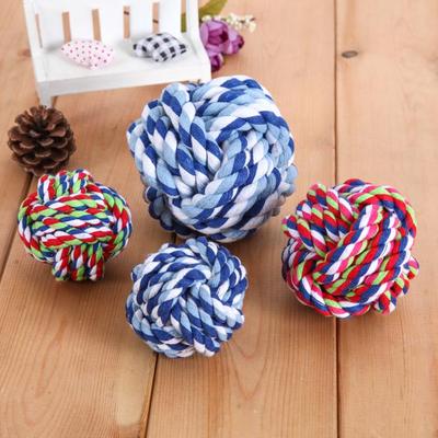 Pet Durable Rope Ball - Bite-Resistant Cotton Toy for Teeth Cleaning