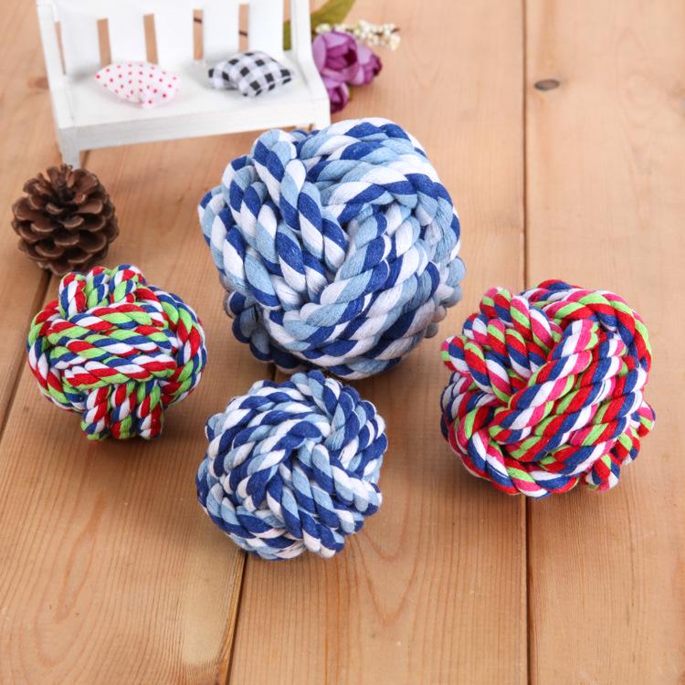 Pet Durable Rope Ball - Bite-Resistant Cotton Toy for Teeth Cleaning