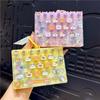 26 Keys Cute Mini Keyboard Fidget Keychain, Transparent Cat Dog Patterns Stress Relief Toy Ornament Bag Hanging