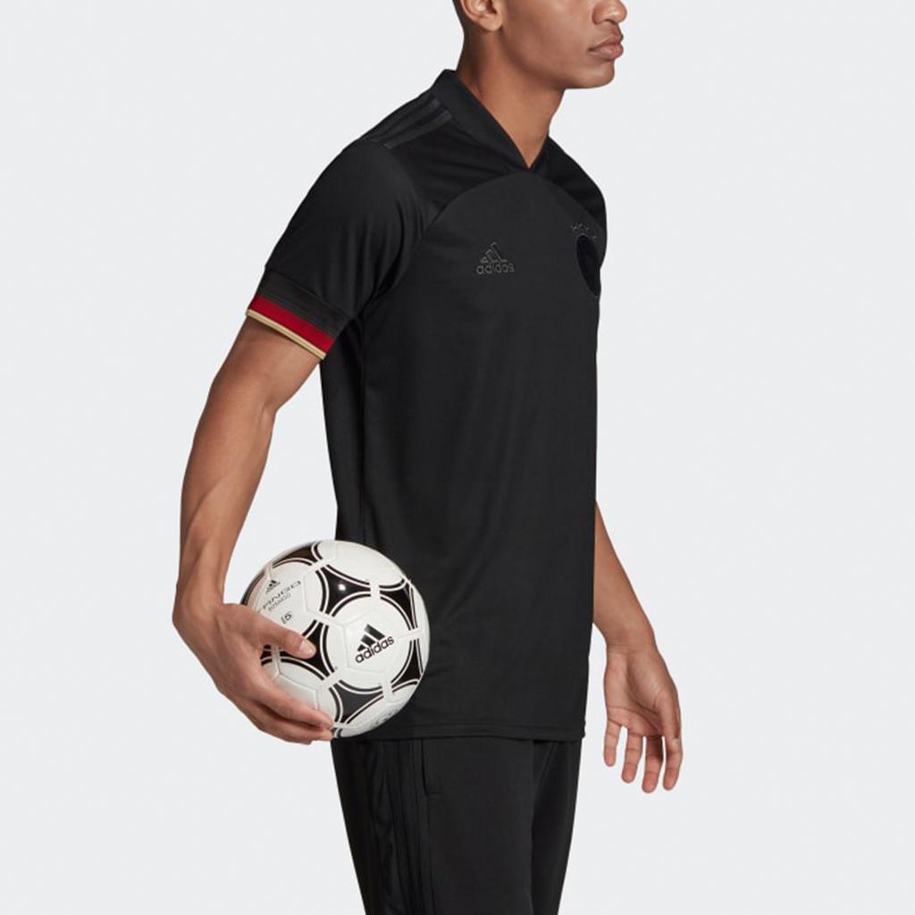 Adidas Německo Venkovní Fanouškovská Edice Ležérní Sportovní Tréninkové Fotbalové Tričko Pánské Topy Černé EH6117