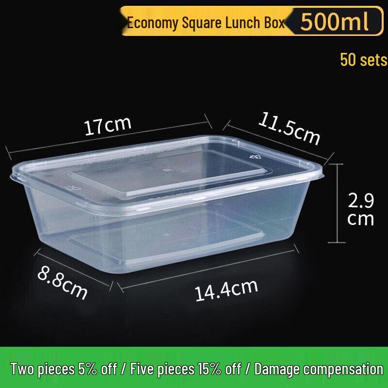 ZISIZ Disposable Round Food-Grade Takeout Box with Lid