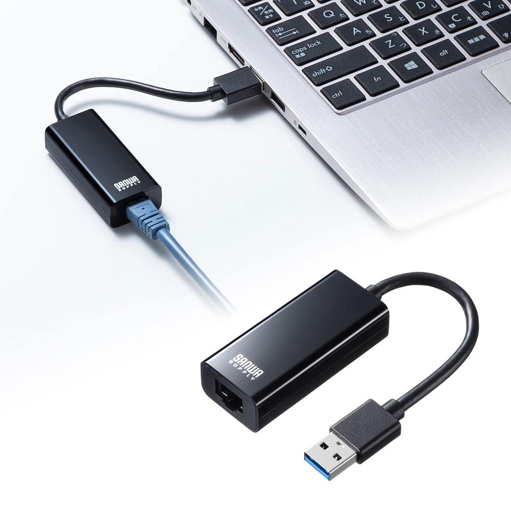 SANWA SUPPLY USB To LAN Adapter 3.2 (Black) USB-CVLAN1BKN