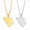 Anniyo Bosnia and Herzegovina Map With City Name Pendant Necklaces Bosna Hercegovina Jewelry #258021
