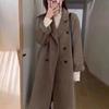 Women's Mid-length Woolen Coat, Autumn and Winter Hepburn Style, Loose and Thickened Woolen Coat for Small People