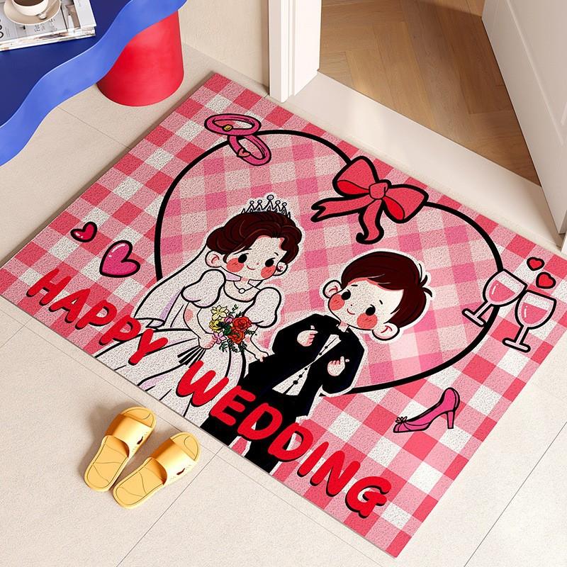 Wedding Entrance Mat PVC Coil Doormat New Home Entryway Shoe Scraper Customizable Size