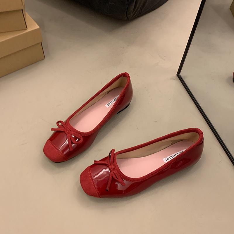 

Inner height increase French small red single shoes women s shoes 2025 new spring and autumn retro ballet gentle evening shoes 35 бордовый