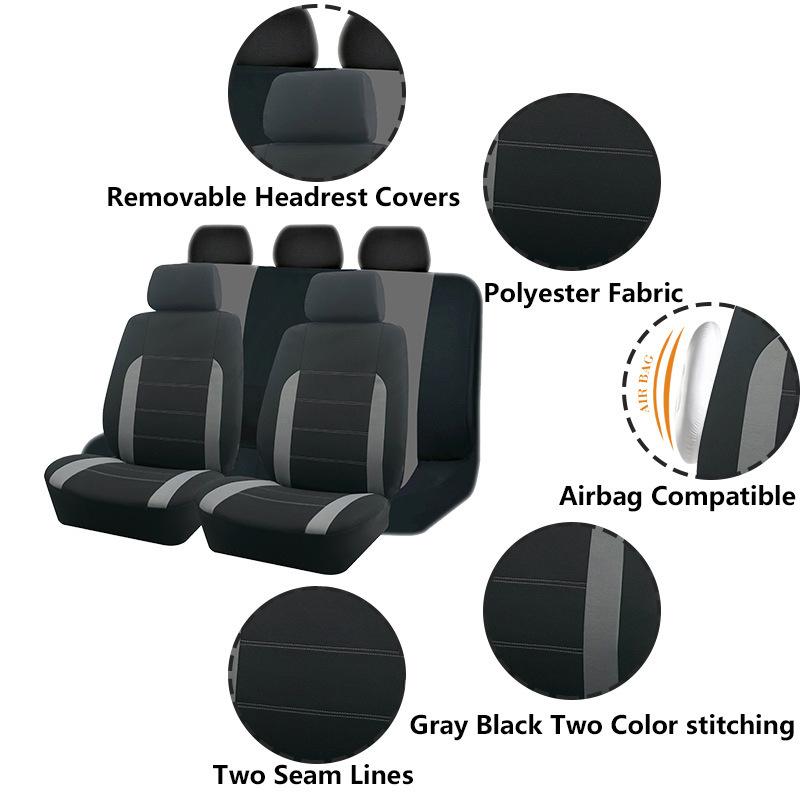 New High Quality Fashion Universal Full Set Car Seat Covers Auto Seat Decoration Rear Front Auto Seat Cover Car Protector Case Cover