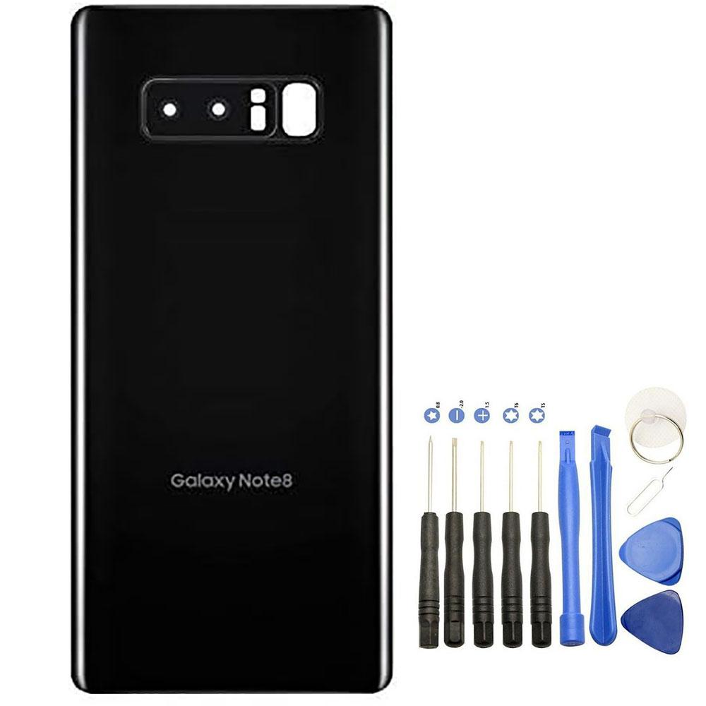 Black Battery Back Glass Door Cover For Samsung Galaxy Note 8 N950