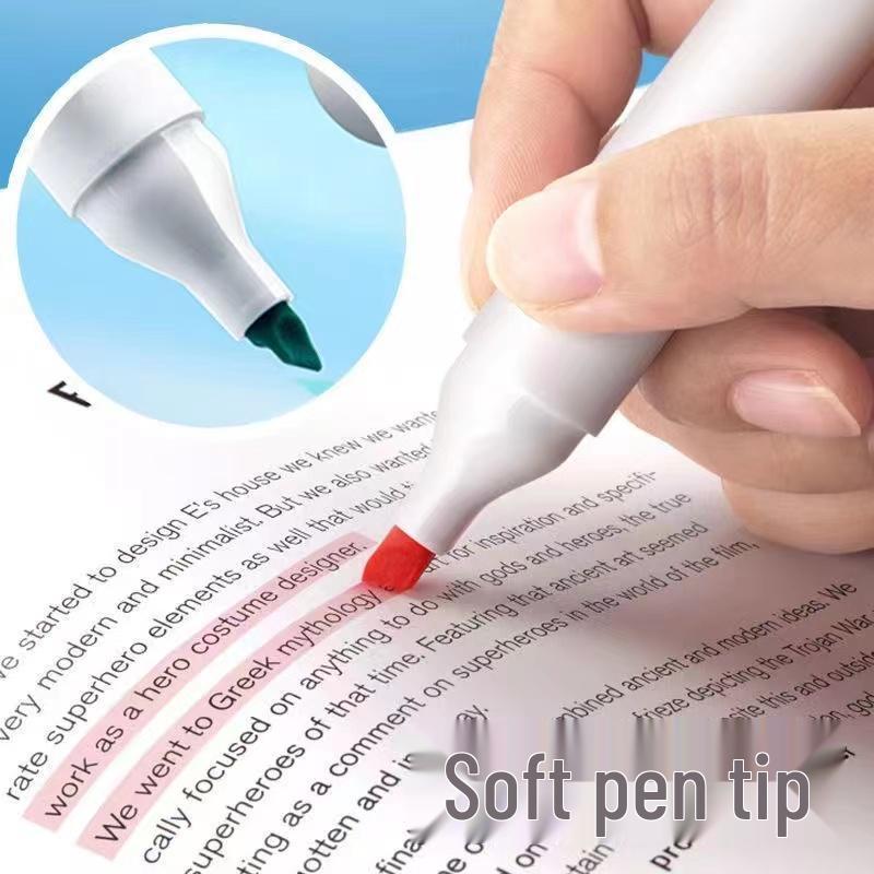 Dian Shi Fairy Color Soft Tip Fluorescent Markers, 10 Bold Highlighting Colors for Students and Journals