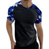 Camouflage Style Printed Raglan Sleeves Men's Short Sleeved Top