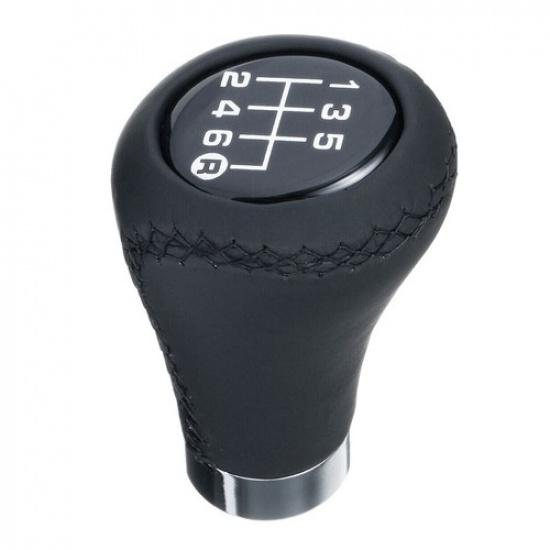 6 Speed Car Gear Stick Shift Knob Shifter Lever Leather Black Universal Manual black line