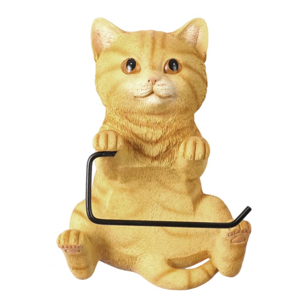 3d Cat Tissue Holder Cat Toilet Paper Holder Realistic 3d Cat Wall-mounted Toilet Paper Holder for Bathroom Kitchen Unique