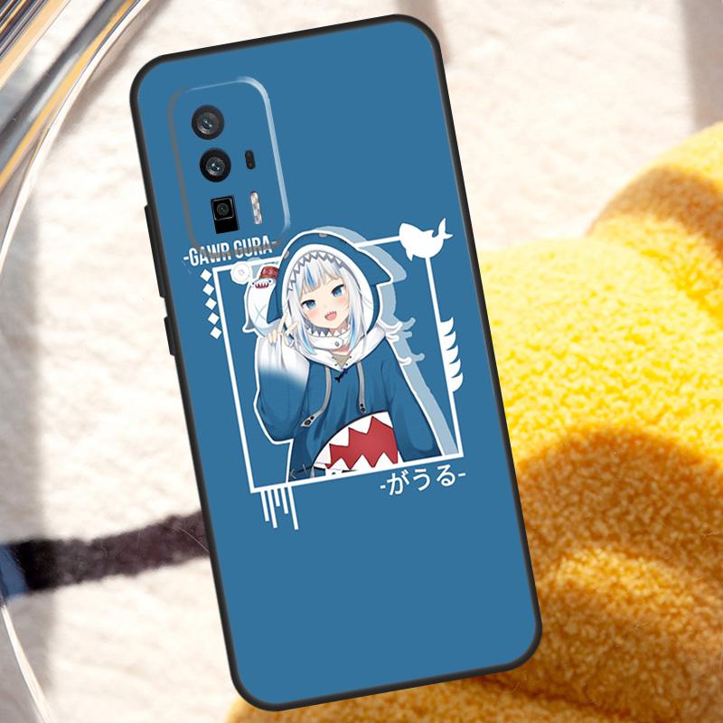 Gawr Gura Hololive Anime Case For POCO X6 Pro M6 X5 X3 M5s F3 F5 Xiaomi 14 Ultra 13 12 Lite 11T 12T 13T Pro Cover