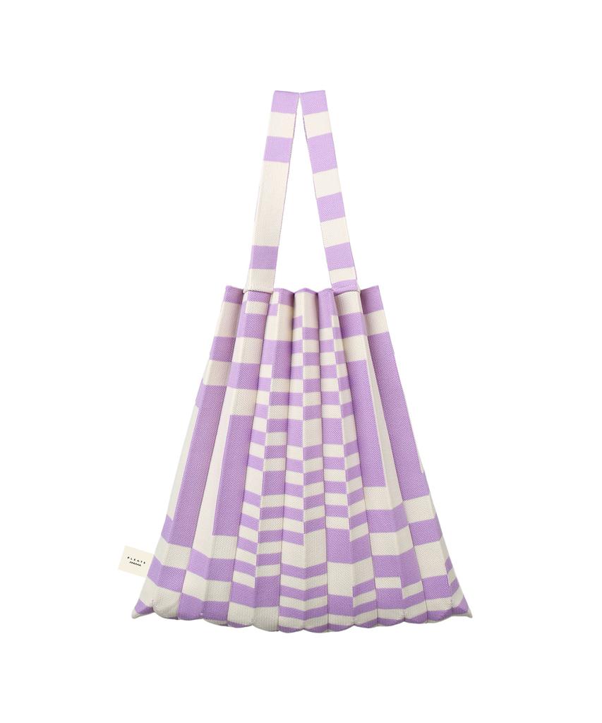 Pleatsmama Tote Bag Grid Purple