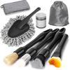 8PCS Car Detailing Brush Set, Interior Car Cleaning Kit With Dash Duster, 4 Detailing Brushes (Soft To Hard), Microfiber Towel, Cleaning Gel, For