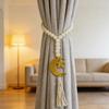 Eid Mubarak Wooden Beads Garlands with Acrylic Moon Pendant Tassels Ramadans Islamic Hanging Ornament Muslims Party Decors