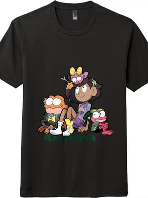 Amphibia Cartoon Printed Tee|Unisex Trendy Loose Short Sleeve T-Shirt Casual Top