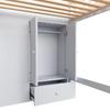 Loft Bed 90x200, Children's Bed Storage Ladder, Heart Railing, Storage Space, Foldable Storage Cabinet/shelves, White (without Mattress)