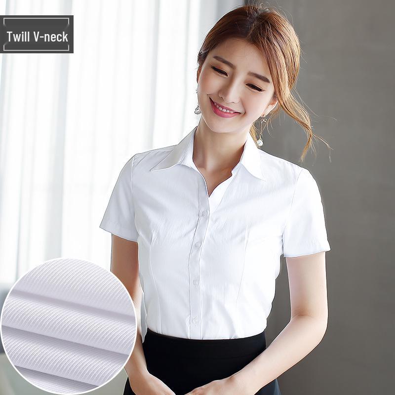 

Women s Long Sleeve White Korean Style Blouse - Formal Suit Workwear, Slim Fit for Spring/Autumn 2XL