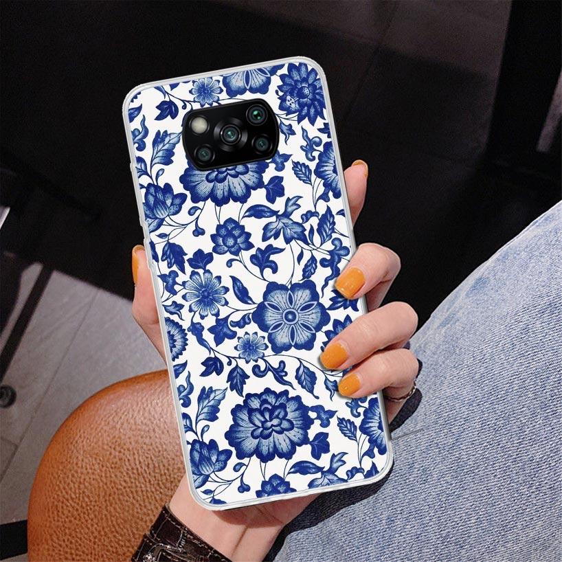 

Blue And White Porcelain Phone Case For Xiaomi Poco X7 X6 X5 Pro F7 Ultra Redmi 15C 15 13C 13 12C 12 10 10A 10C 9 9A 9C 9T Cover Xiaomi Poco X5 Pro