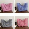 Casual Striped Design Women Nyl Shoulder Bags Versatile Large Capacity Ladies Armpit Handbag Ctrast Color Girl Shopping Tote