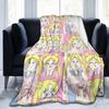 Anime S-Sailors M-Moons Blankets Flannel Spring/Autumn Multi-function Soft Throw Blankets for Home Travel Plush Thin Quilt