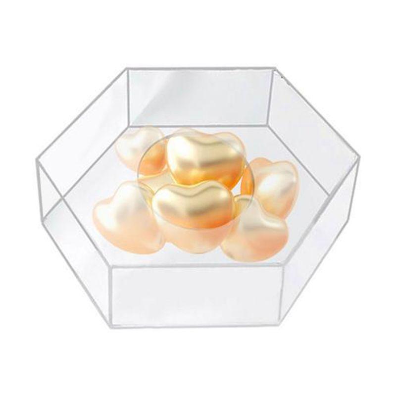 AEE4-1 Stück Acryl Kuchen-Display-Platte Sechseckige Kuchenplatte Klarer Kuchenständer Dekorationswerkzeuge 15x15x10CM