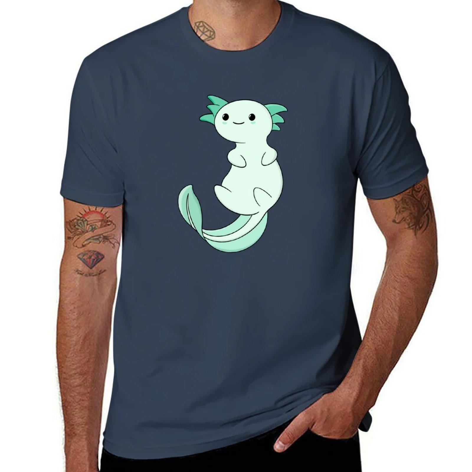 Cute Axolotl Cute Axolotl Design Tshirt Street Fashion Casual Tee Shirt S