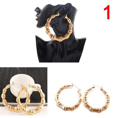 Grandes Boucles d'Oreilles en Bambou Boucles d'Oreilles Hip-Hop Boucles d'Oreilles Créoles / Cerceaux Dames Cercle d'Oreille