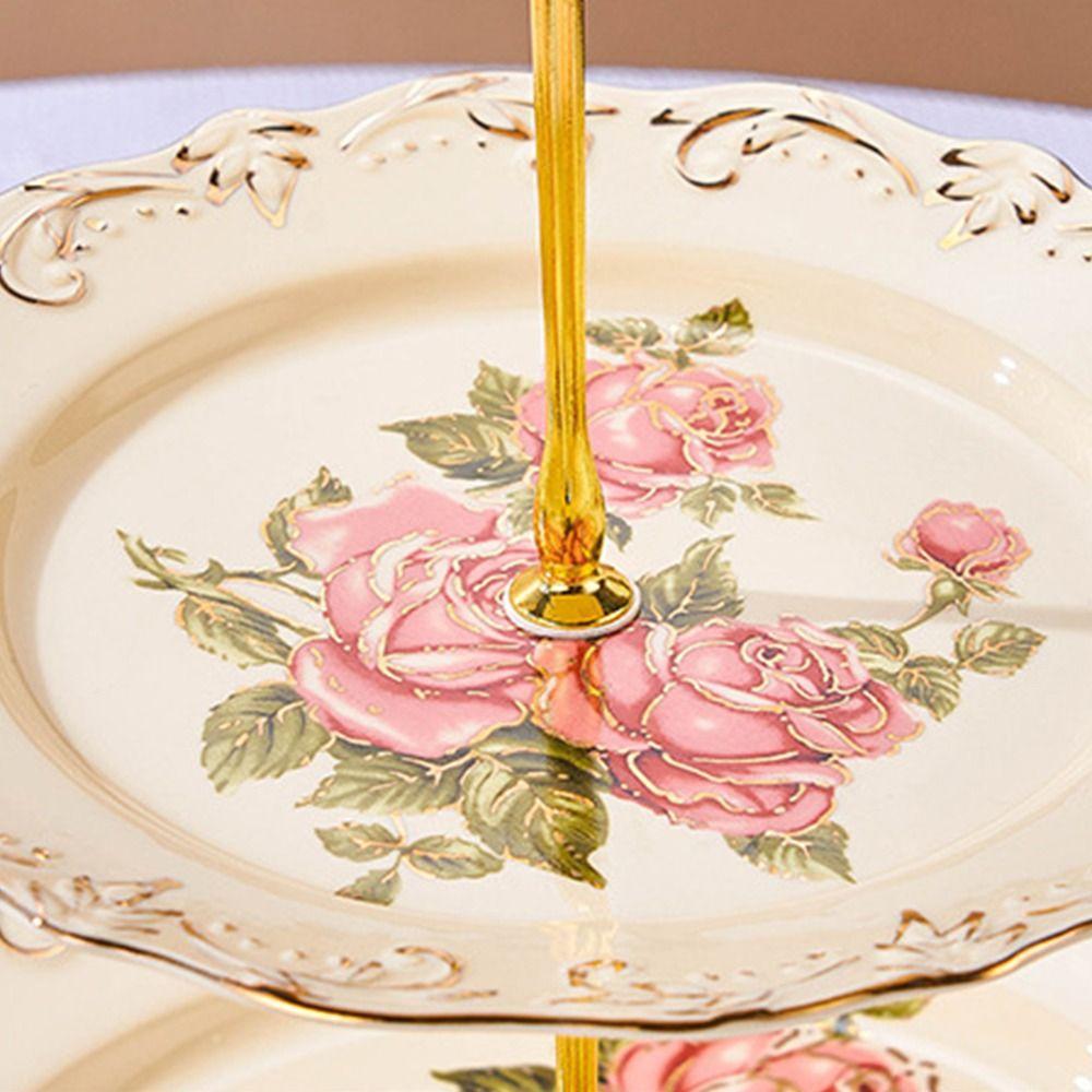 Luxury Three-tier Dim Sum Shelf Nordic Crown Cake Plate Stand Retro Cake Plate  Afternoon Tea