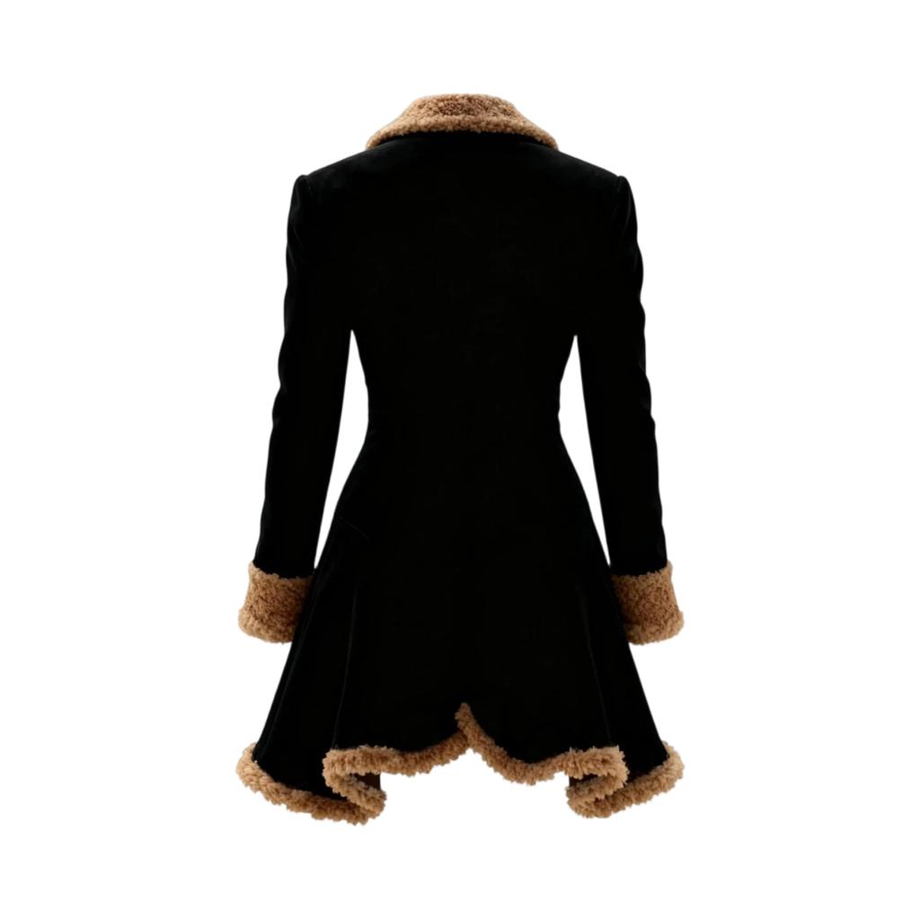 Women's Denim Western Retro Trench Coat, Plush Fashion And Warmth, Fleece Jacket