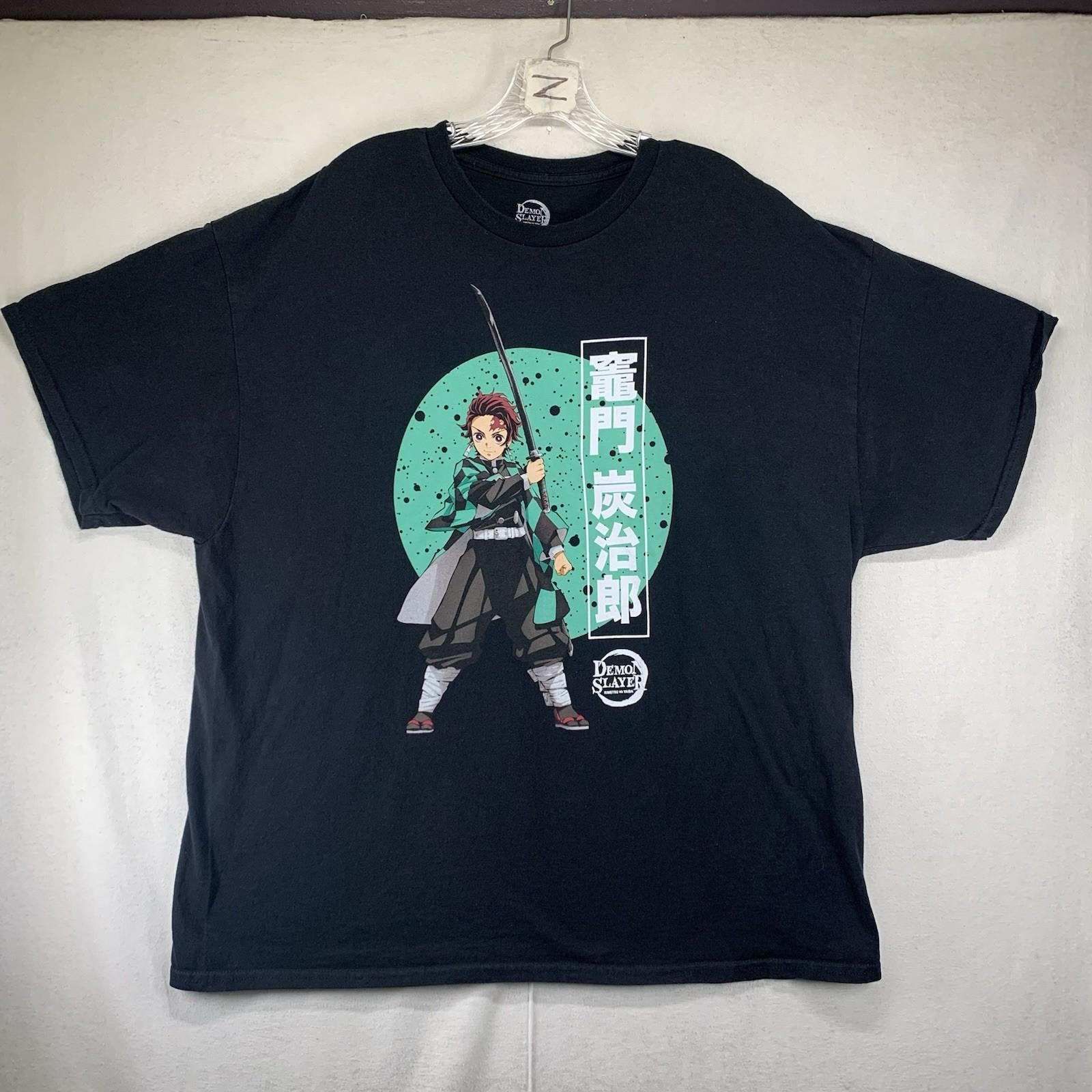 Demon Slayer Shirt Mens 2XL Black 100% Cotton Short Sleeve Graphic Anime Unisex T-Shirt XXL