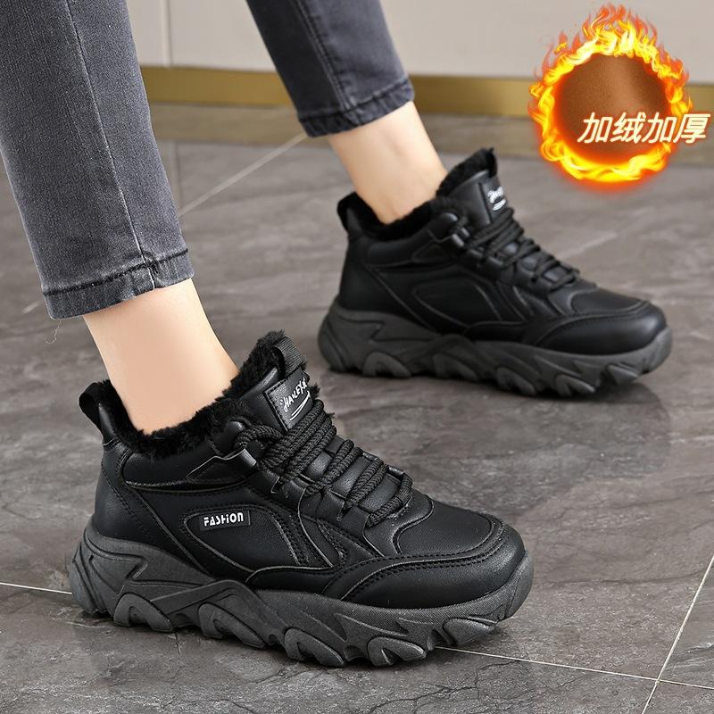 

Fashion thick-soled velvet dad shoes for women 2 new winter thickened warm leisure sports 34