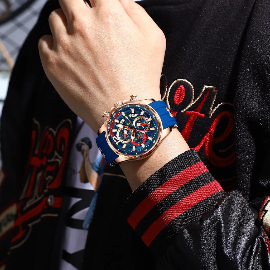 Luxury Military Men Watch Calendar Chronograph Waterproof Luminous Man Wristwatch Fashion Silicone Quartz Men's Watches