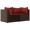 VidaXL Garden Corner Sofas and Cushions 2pcs Brown Wicker, Sofa, Garden Sofa, Sectional Corner Sofa, 319810