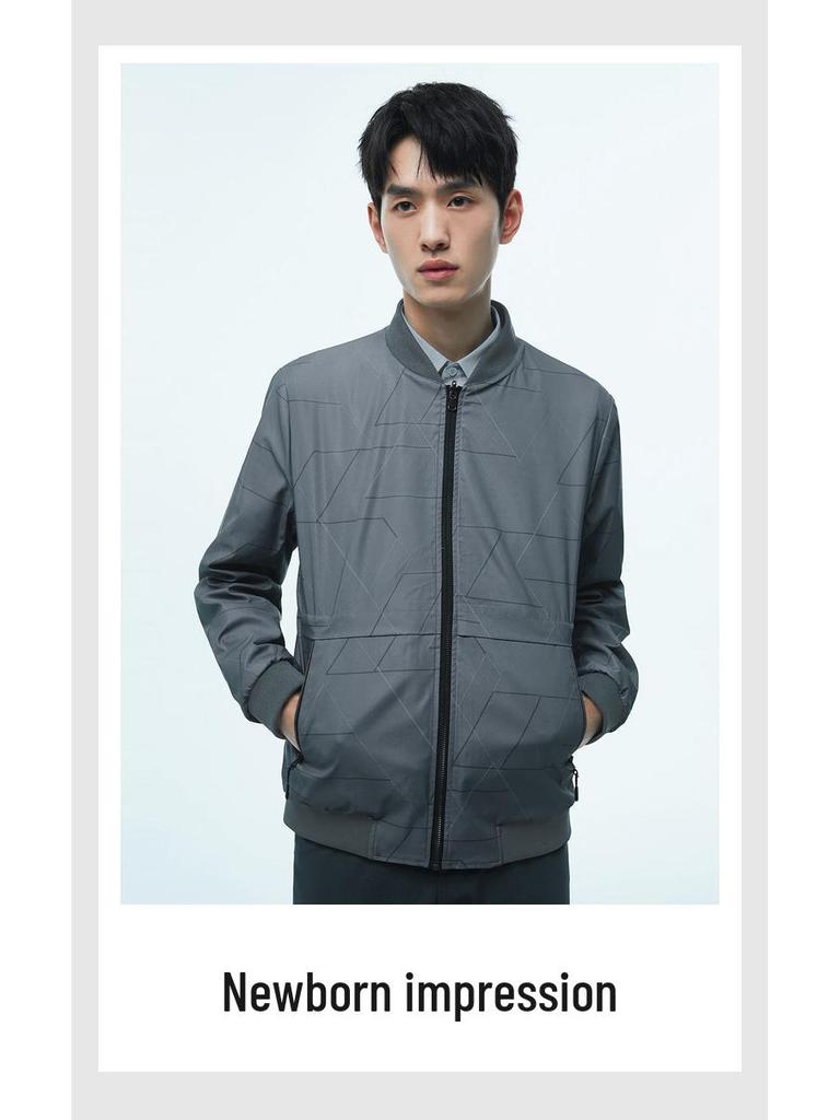 Men's Reversible All-Purpose Jacket - Autumn Workwear Style with Baseball Collar and Pockets