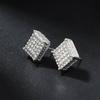 1 paar Silber Quadratische Klassische Zirkon Ohr Studs Für Männer Frauen Mode Glänzende Faux Diamant Bolzen Ohrringe Schmuck Geschenk für