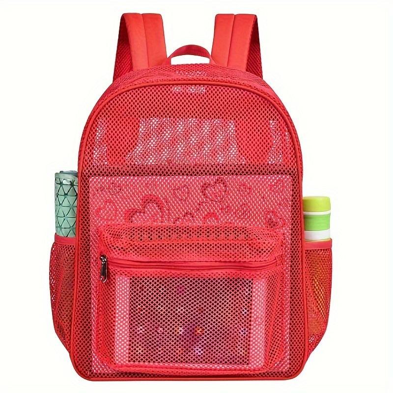 Backpack Schoolbag Shoulder Bag Girls Middle School Student Lightweight Fitness Foldable Large Capacity Mesh Scarf Bag Grid Holes Bag