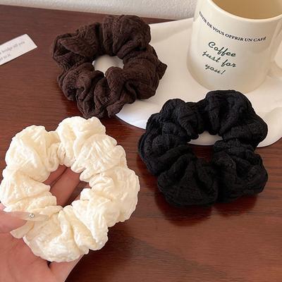 Einfarbiges Dickdarm-Haargummi für Frauen Einfacher Dutt-Haargummi Mode Mädchen Schädigt das Haar nicht Scrunchie