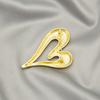 French Cold Wind Light Luxury Metal Glossy Love Design Brooch Pin Simple Temperament Suit Accessories