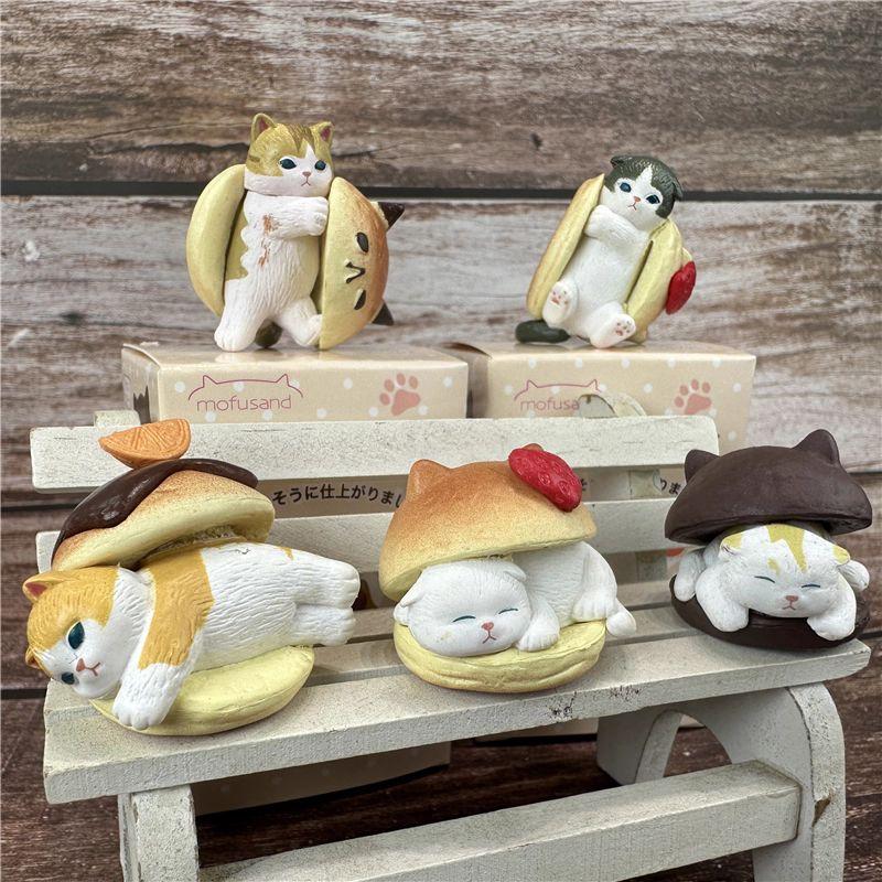 Mofusand Plump Series Blind Box Hamburger Bread Cat Fruit Cat Figures Kawaii Desktop Decoration Collectable Toy Festival Gift