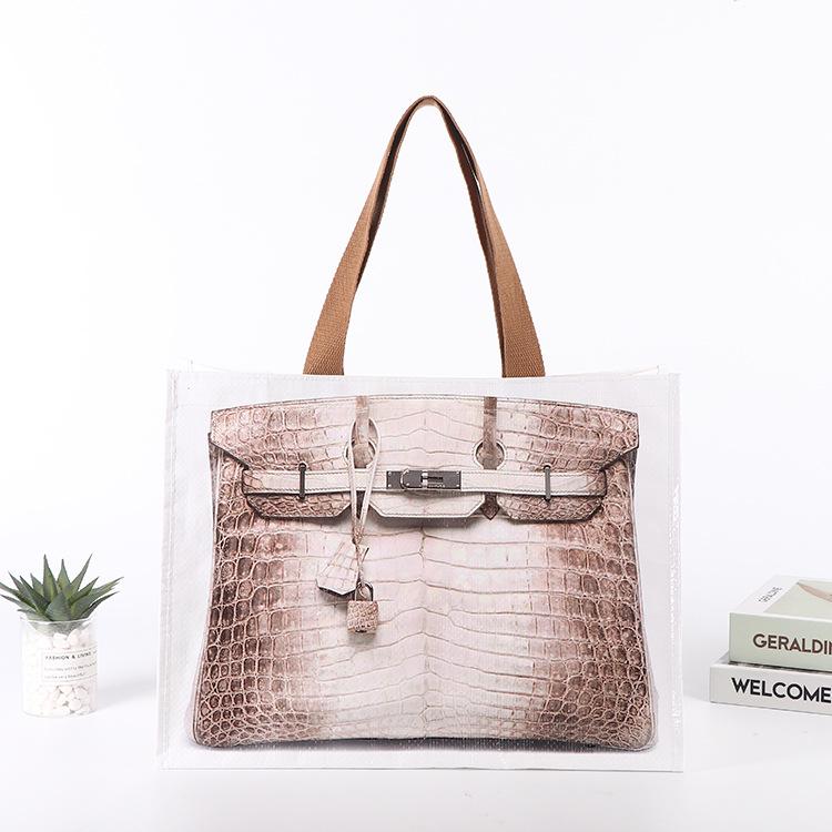PP-Gewebebeutel Tragetasche Retro-Farbdruck Krokodilleder-Farbdrucktasche Große Einkaufstasche Auffällige Tasche Handtuch Spezialtasche Style 2; consultation; consultation