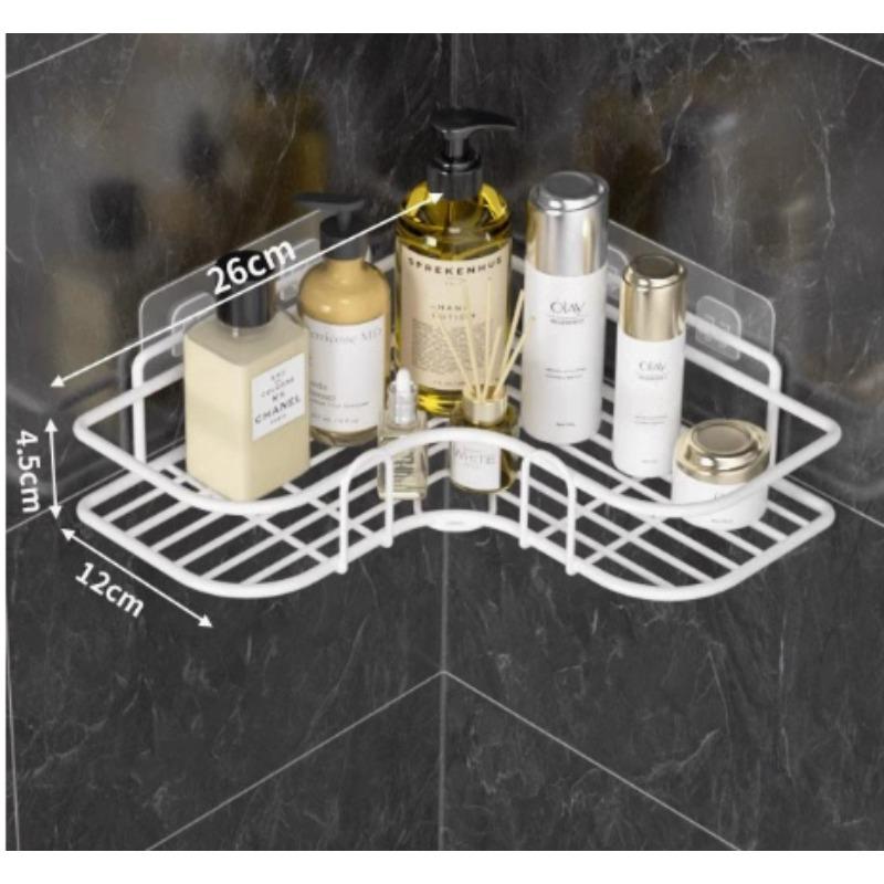 Wall-Mounted Bathroom Storage Rack - Punch-Free, Space-Saving Solution for Toiletries and Cosmetics