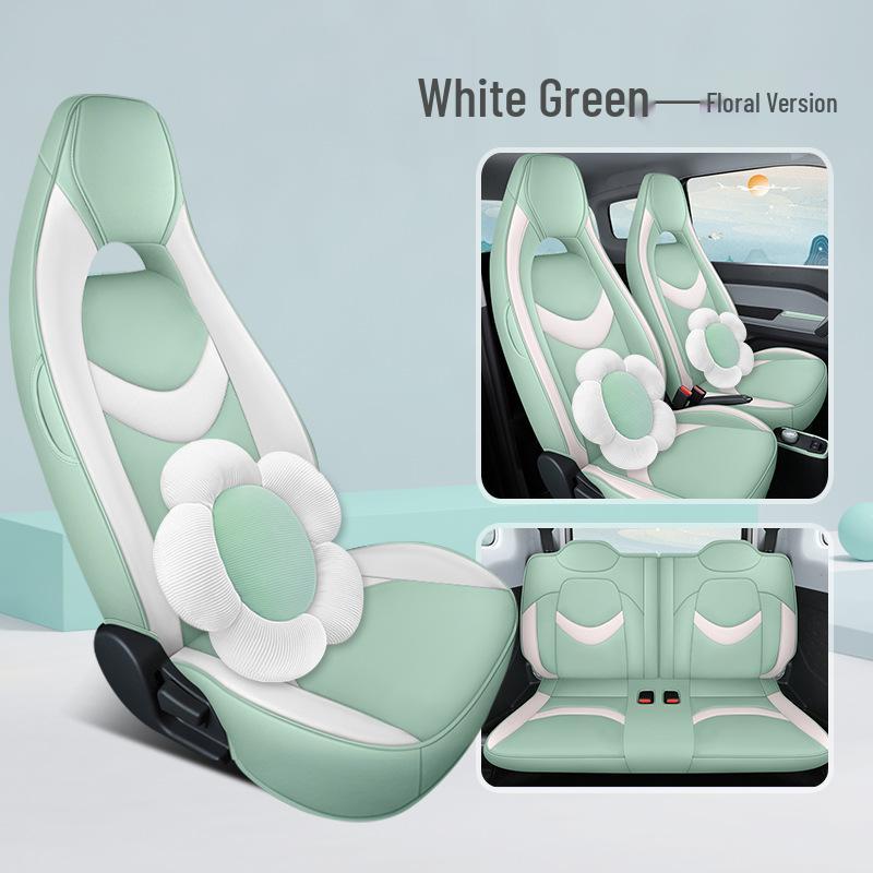 All-Season Chery QQ Ice Cream Car Seat Covers: Full Coverage Waffle Cone Milkshake Design